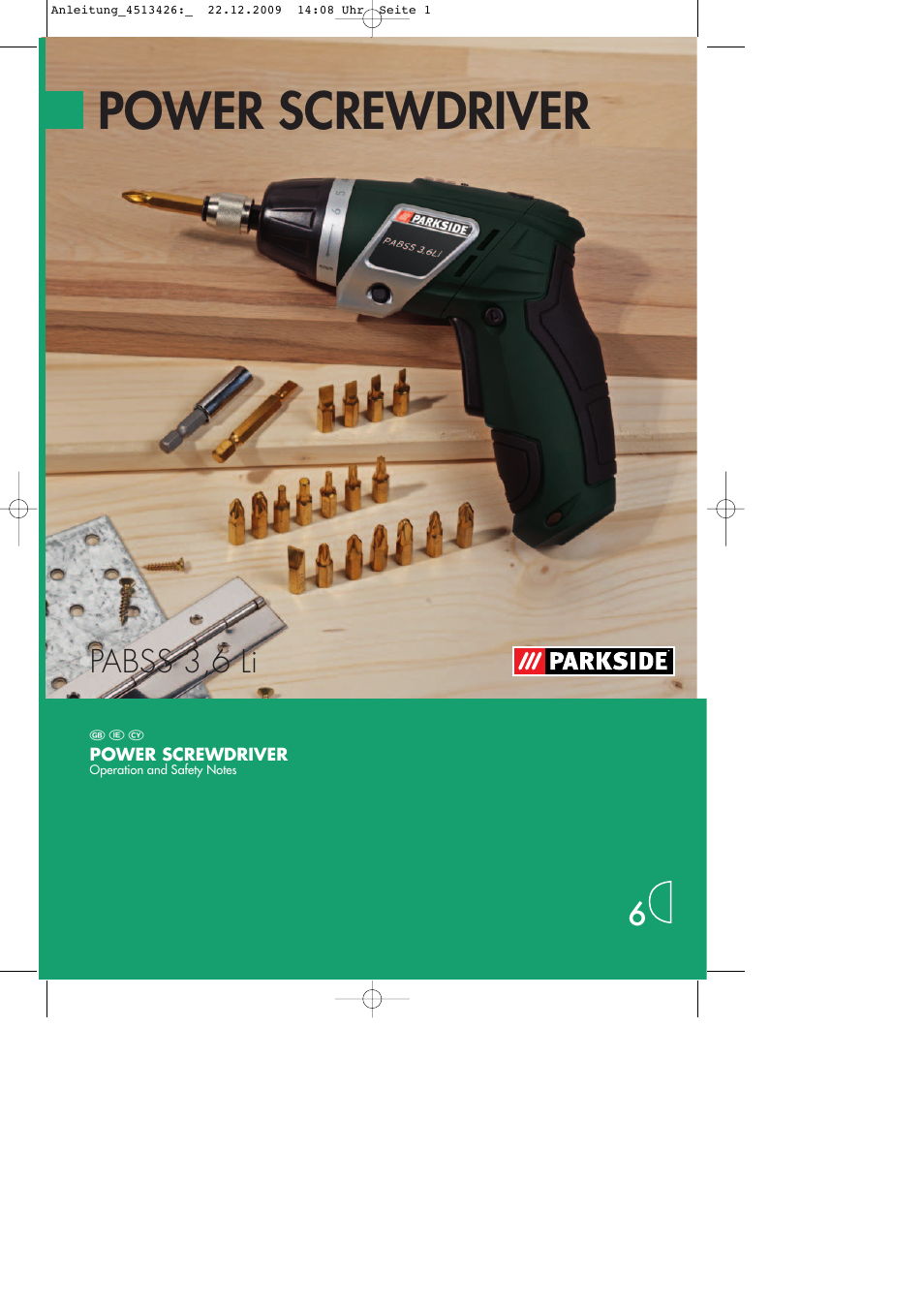 Parkside PABSS 3,6 Li User Manual | 20 pages