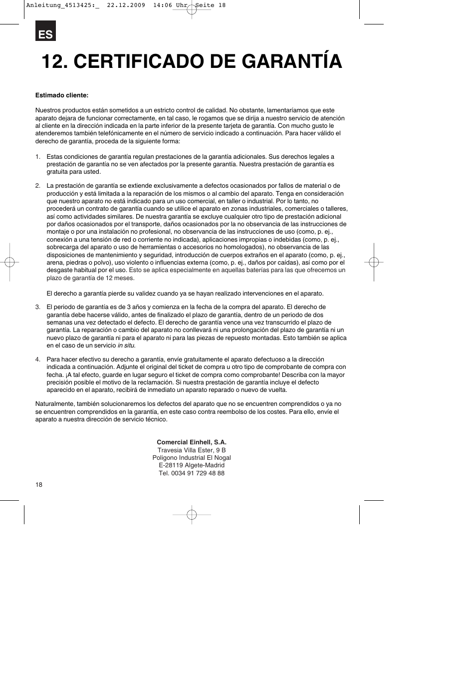 Certificado de garantía | Parkside PABSS 3,6 Li User Manual | Page 18 / 60