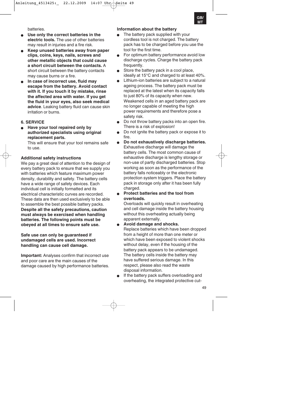 Parkside PABSS 3,6 Li User Manual | Page 49 / 60