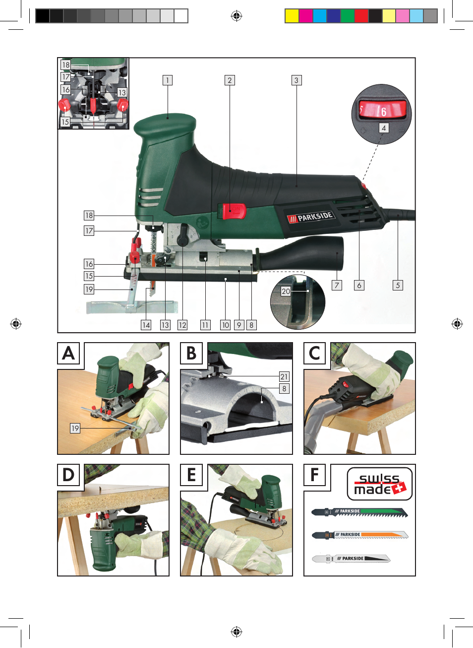 Ab c d e | Parkside PPHSS 730 SE User Manual | Page 3 / 55