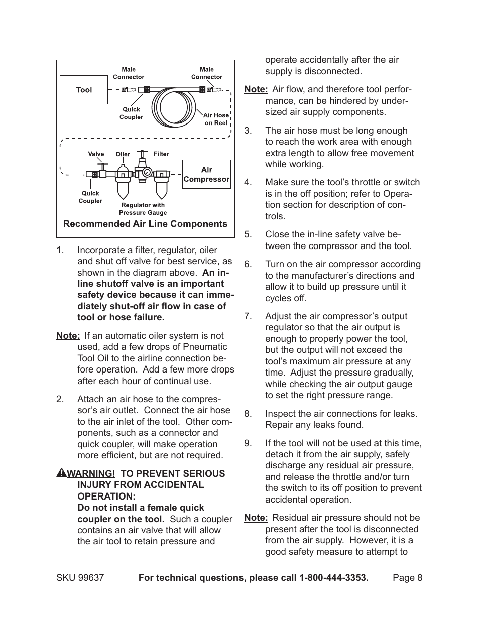 Harbor Freight Tools Model 99637 User Manual | Page 8 / 18