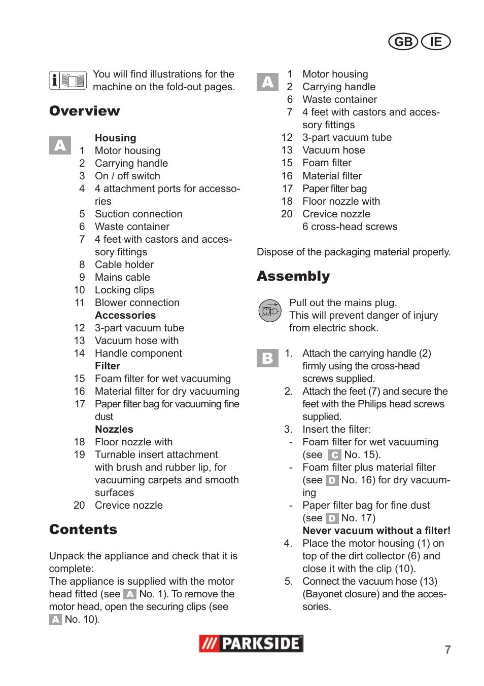 Parkside PNTS 1300 A1 User Manual | Page 7 / 14