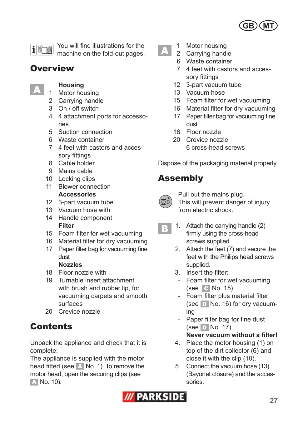 Parkside PNTS 1300 A1 User Manual | Page 27 / 42