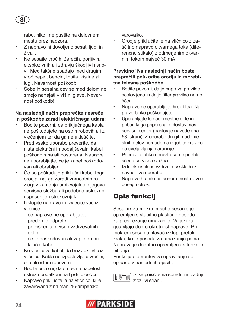 Opis funkcij | Parkside PNTS 1300 A1 User Manual | Page 24 / 54