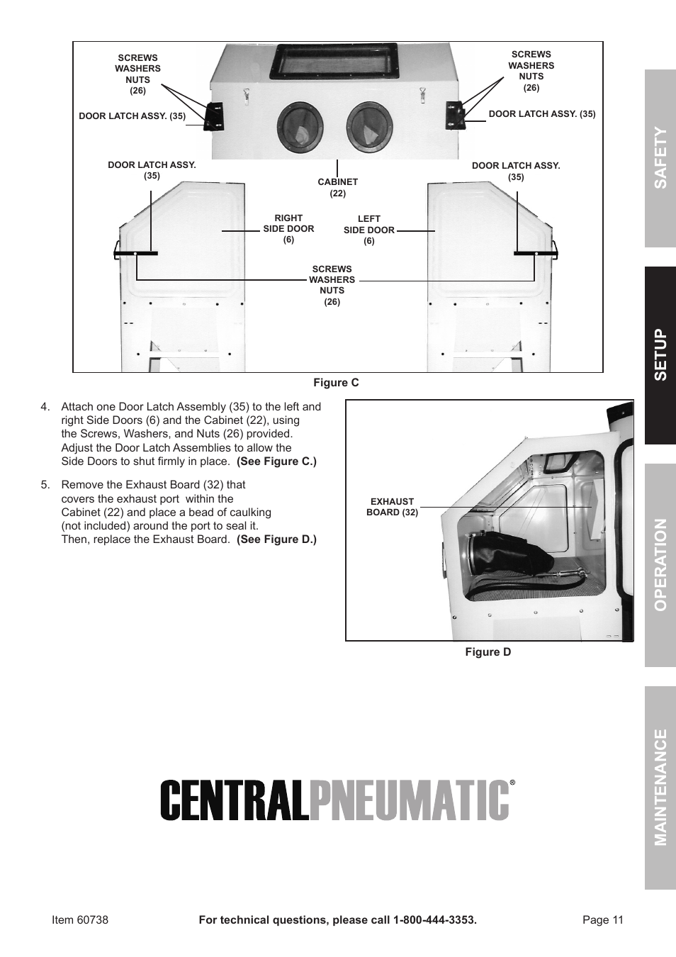 Safet y op era tion m aintenan c e setu p | Harbor Freight Tools ITEM 60738 User Manual | Page 11 / 20