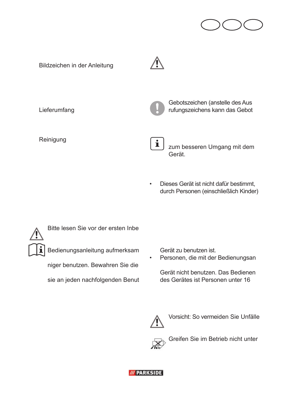 Sicherheitshinweise, Inhalt, Ch at de | Parkside PPC 30 A1 User Manual | Page 21 / 30