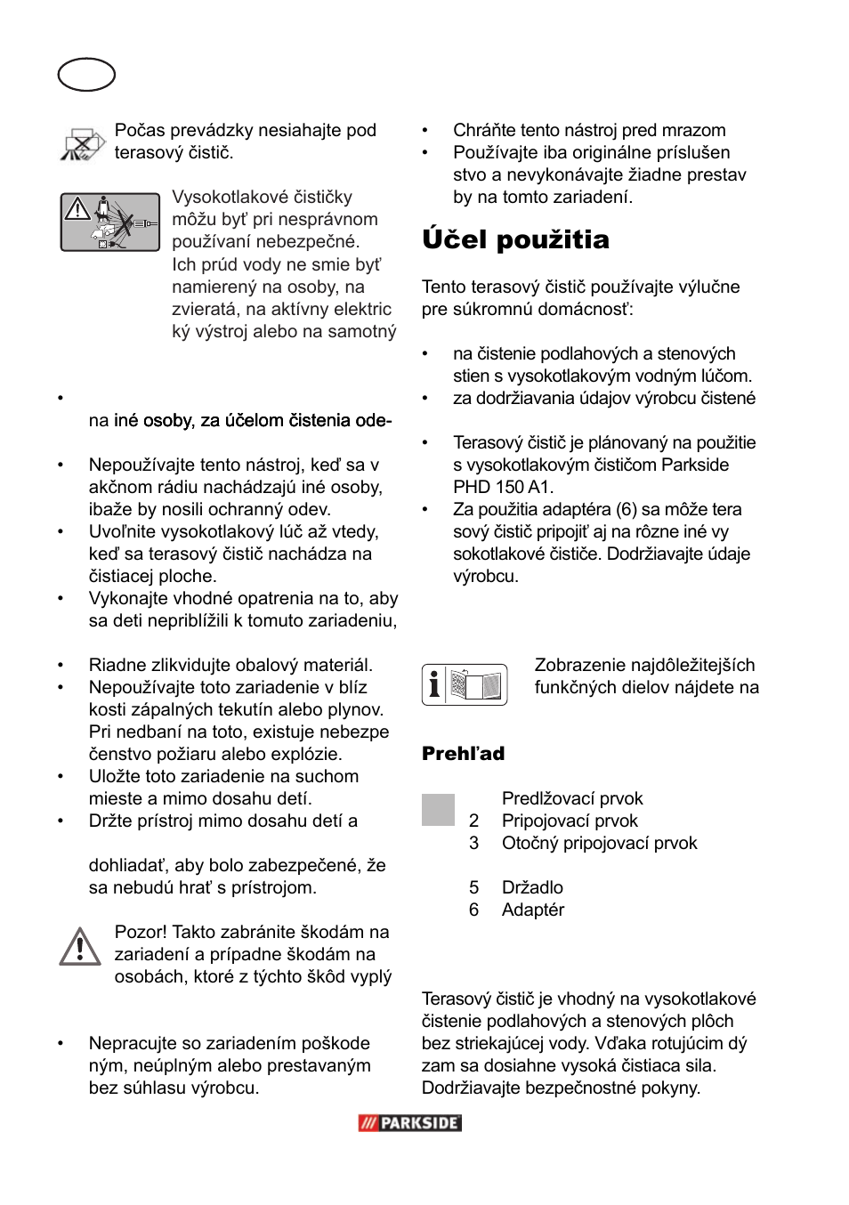 Účel použitia, Všeobecný popis | Parkside PPC 30 A1 User Manual | Page 30 / 42