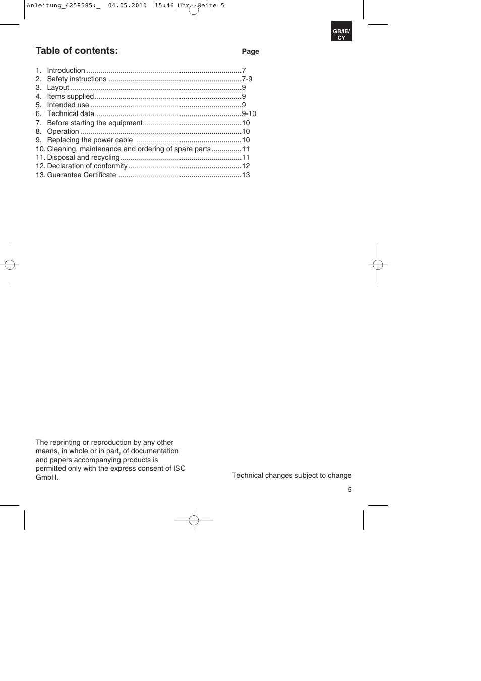 Parkside BMR 1400 User Manual | Page 5 / 16