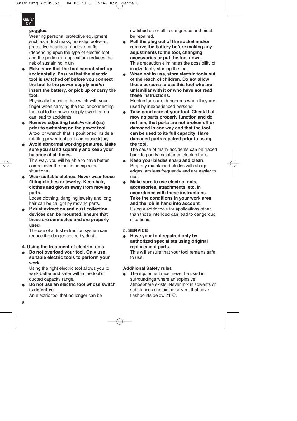 Parkside BMR 1400 User Manual | Page 8 / 16