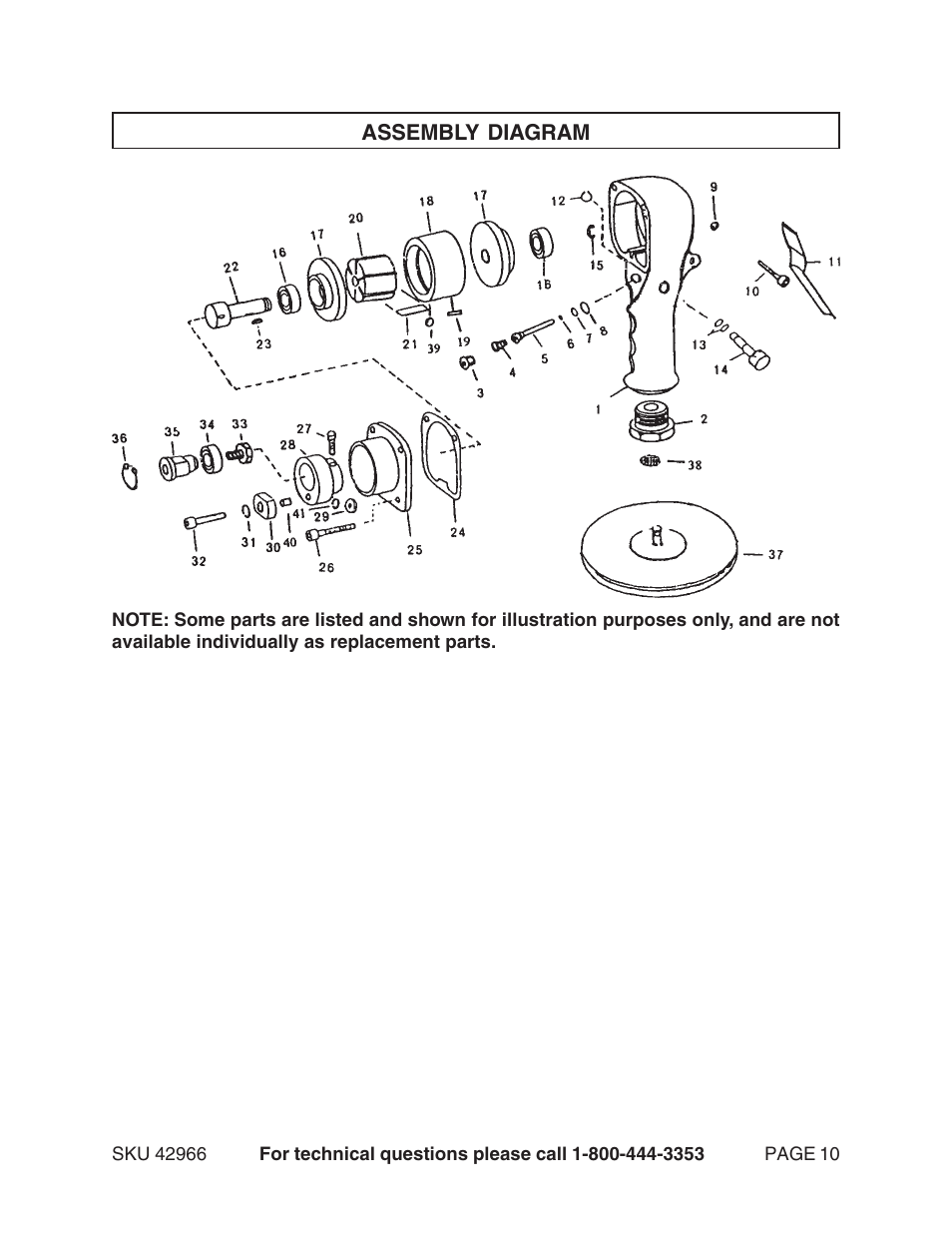 Harbor Freight Tools Model 42966 User Manual | Page 10 / 10