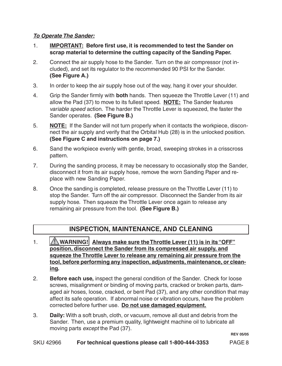 Harbor Freight Tools Model 42966 User Manual | Page 8 / 10