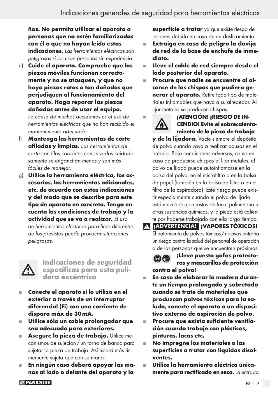 Parkside PEXS 270 A1 User Manual | Page 9 / 52