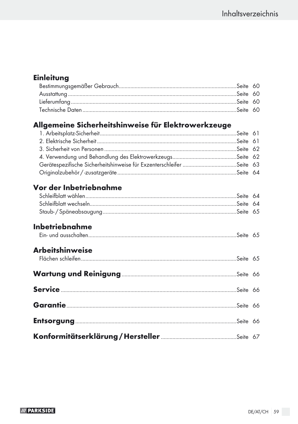 Parkside PEXS 270 A1 User Manual | Page 59 / 68
