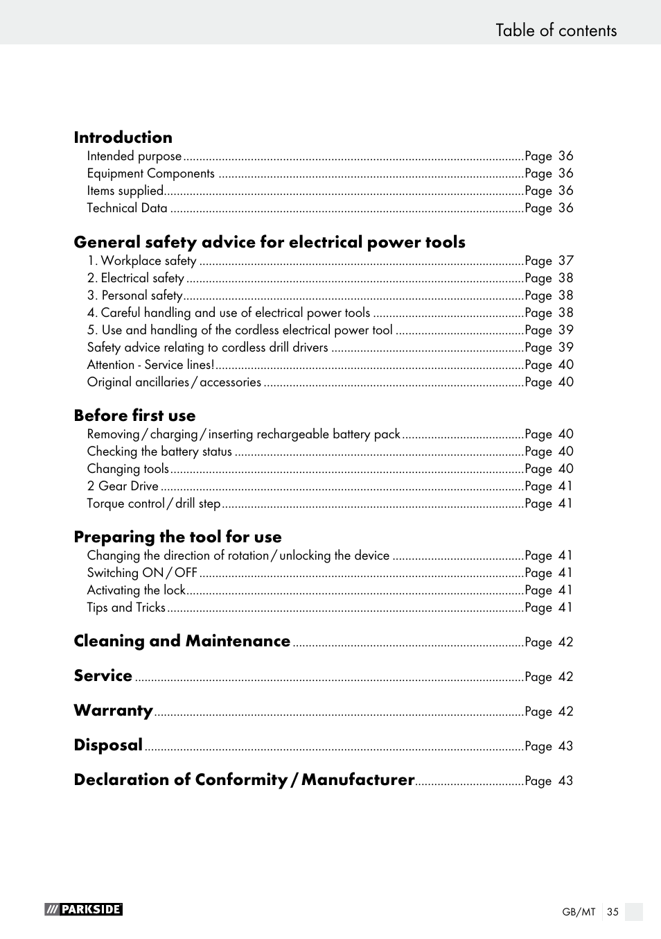 Parkside PABS 10.8 A1 User Manual | Page 35 / 55