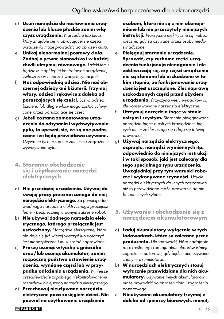 Parkside PABS 10.8 A1 User Manual | Page 19 / 75