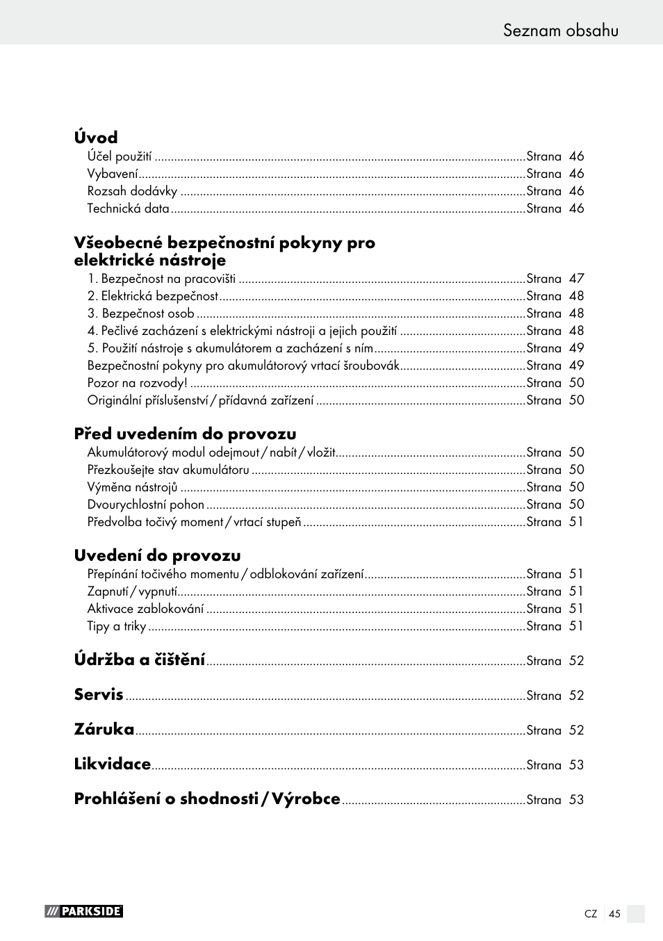 Parkside PABS 10.8 A1 User Manual | Page 45 / 75