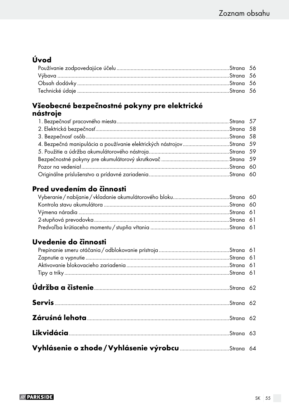 Parkside PABS 10.8 A1 User Manual | Page 55 / 75