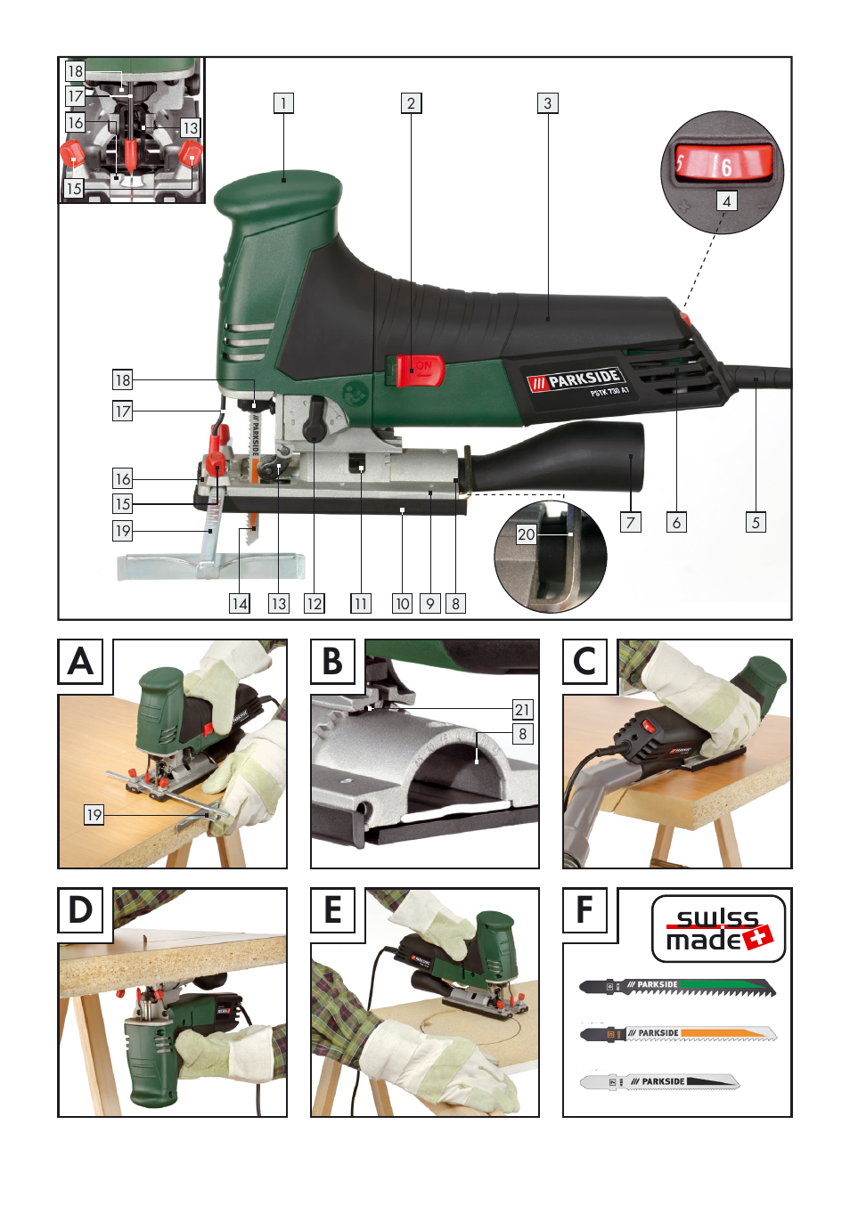 Parkside PSTK 730 A1 User Manual | Page 3 / 56