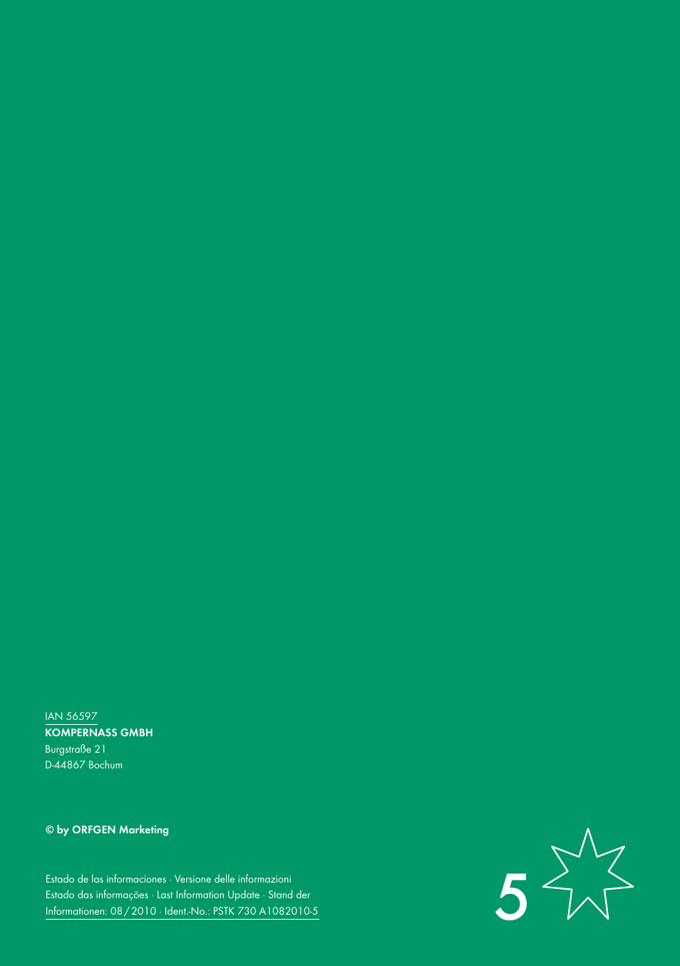 Parkside PSTK 730 A1 User Manual | Page 56 / 56