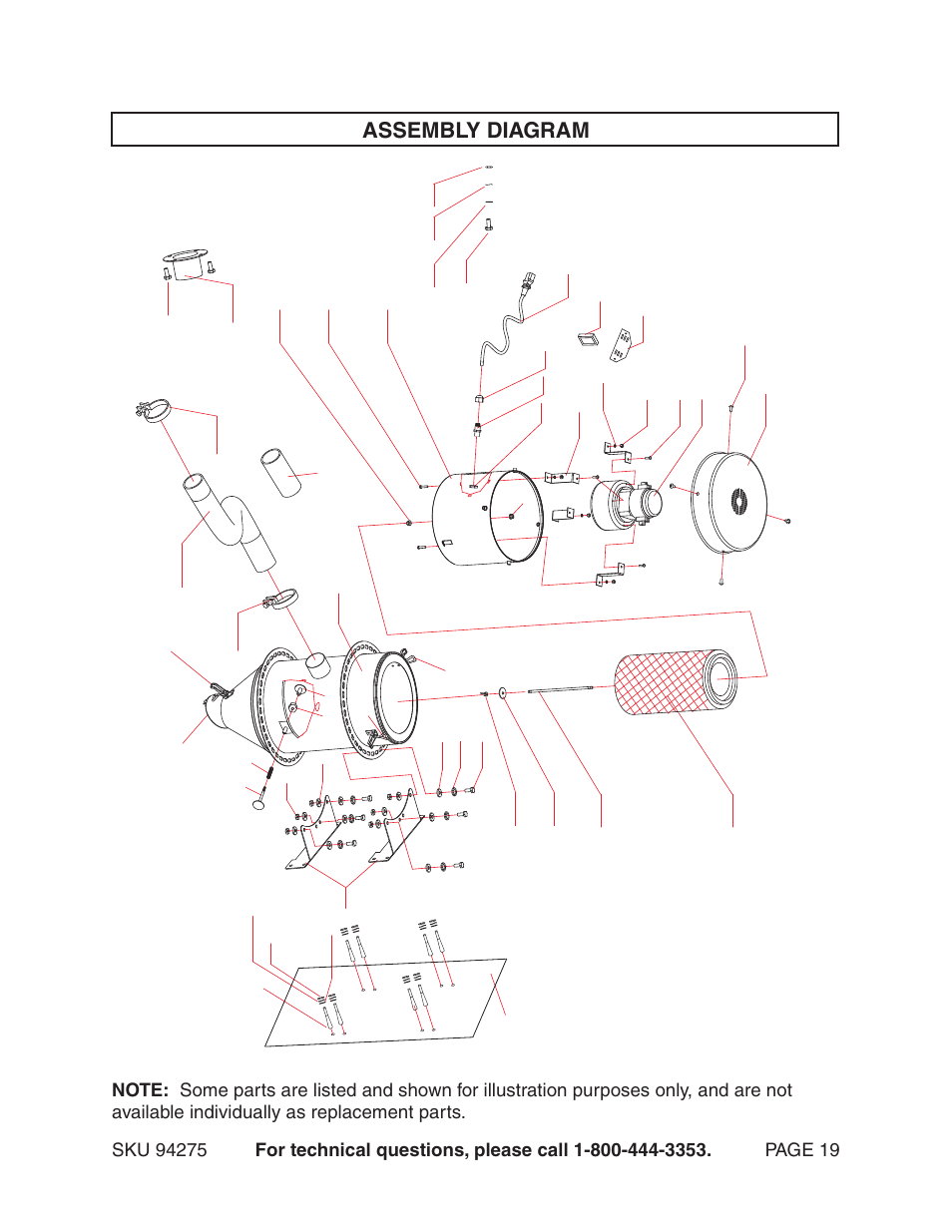 Harbor Freight Tools Model 94275 User Manual | Page 19 / 21