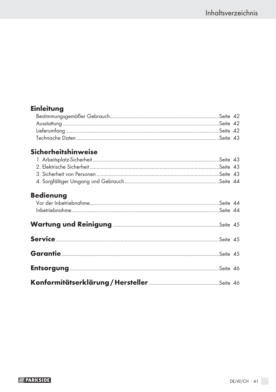 Parkside PHP 500 A1 User Manual | Page 40 / 46