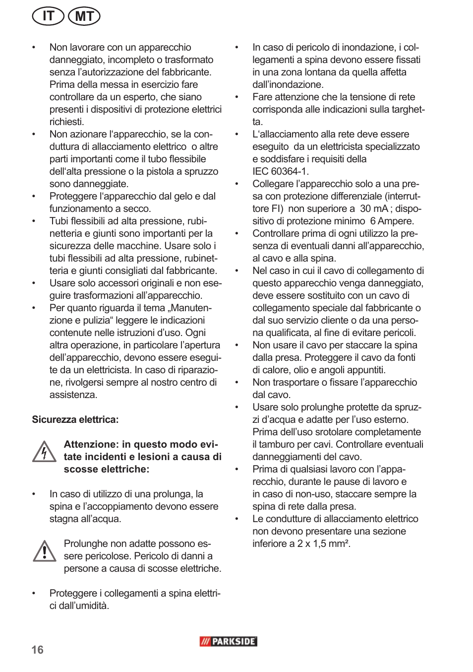 Mt it | Parkside PHD 150 A1 User Manual | Page 16 / 58