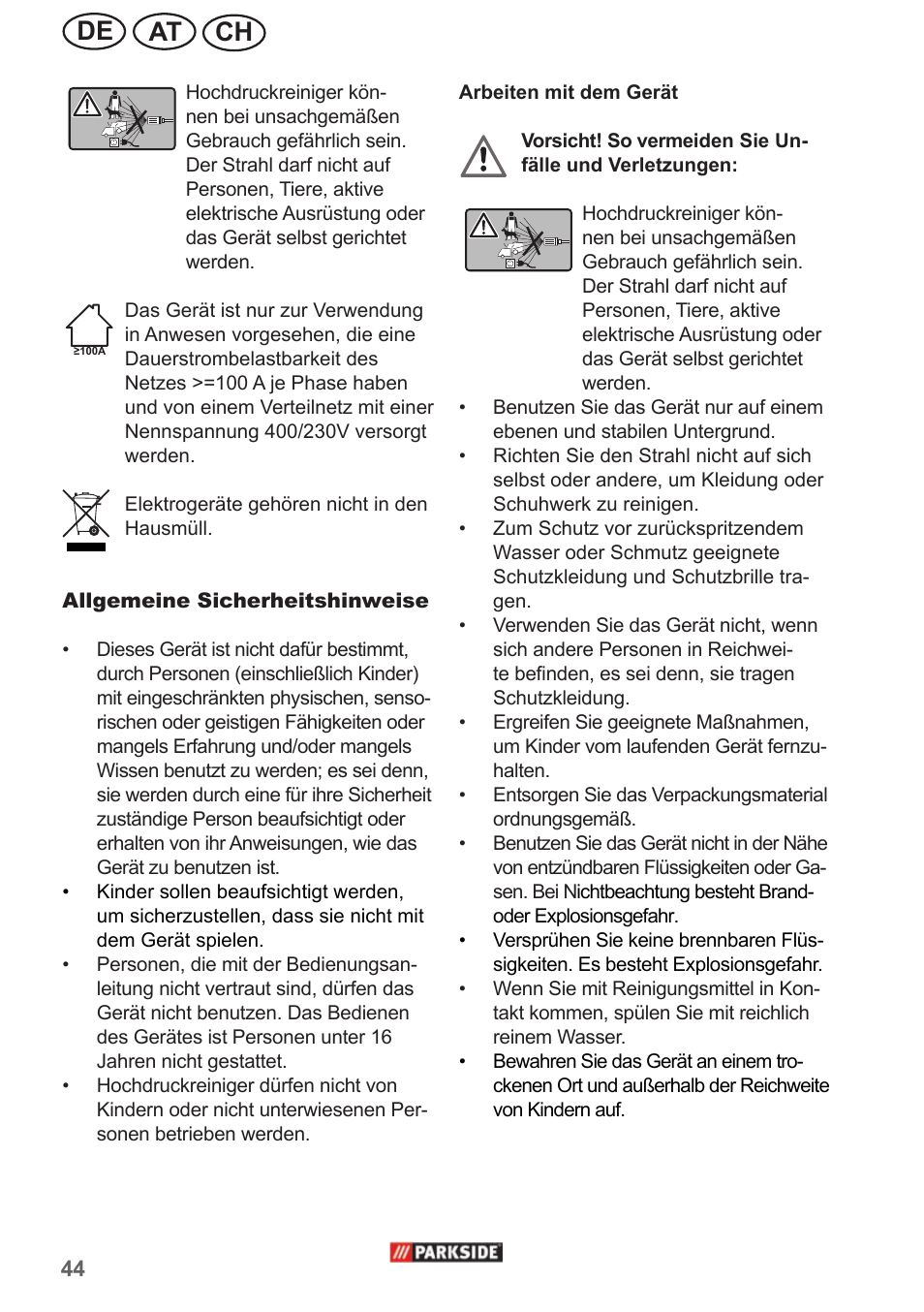 Ch at de | Parkside PHD 150 A1 User Manual | Page 44 / 58