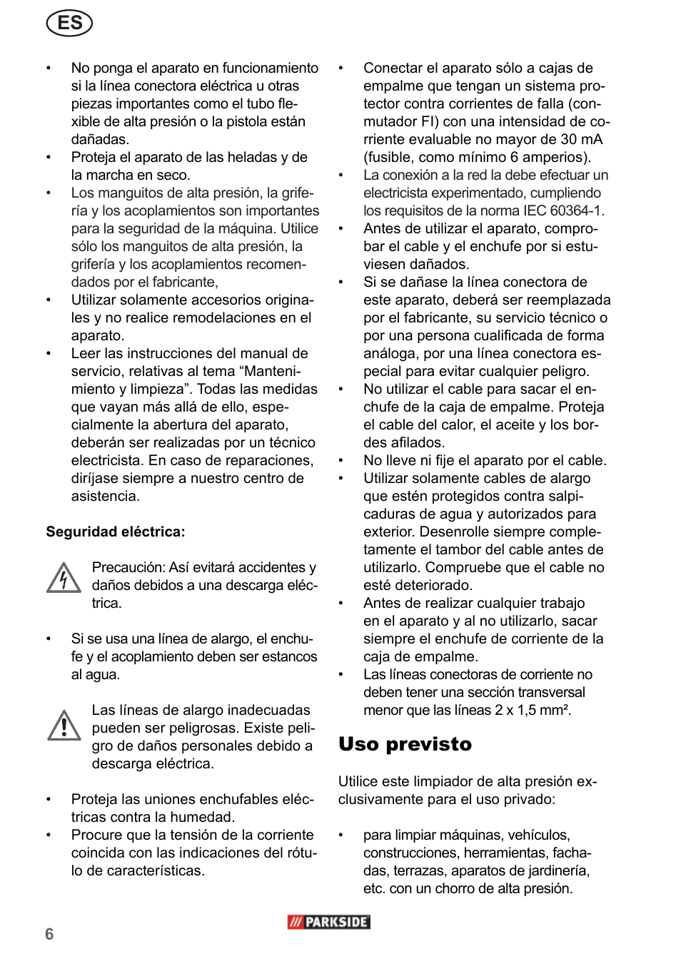 Uso previsto | Parkside PHD 150 A1 User Manual | Page 6 / 58