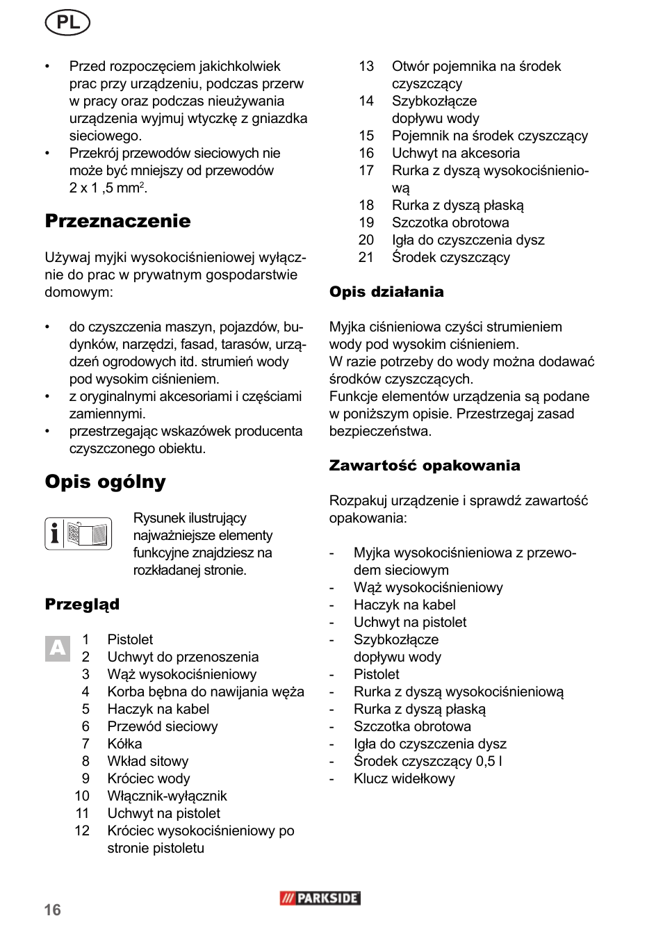 Przeznaczenie, Opis ogólny | Parkside PHD 150 A1 User Manual | Page 16 / 78