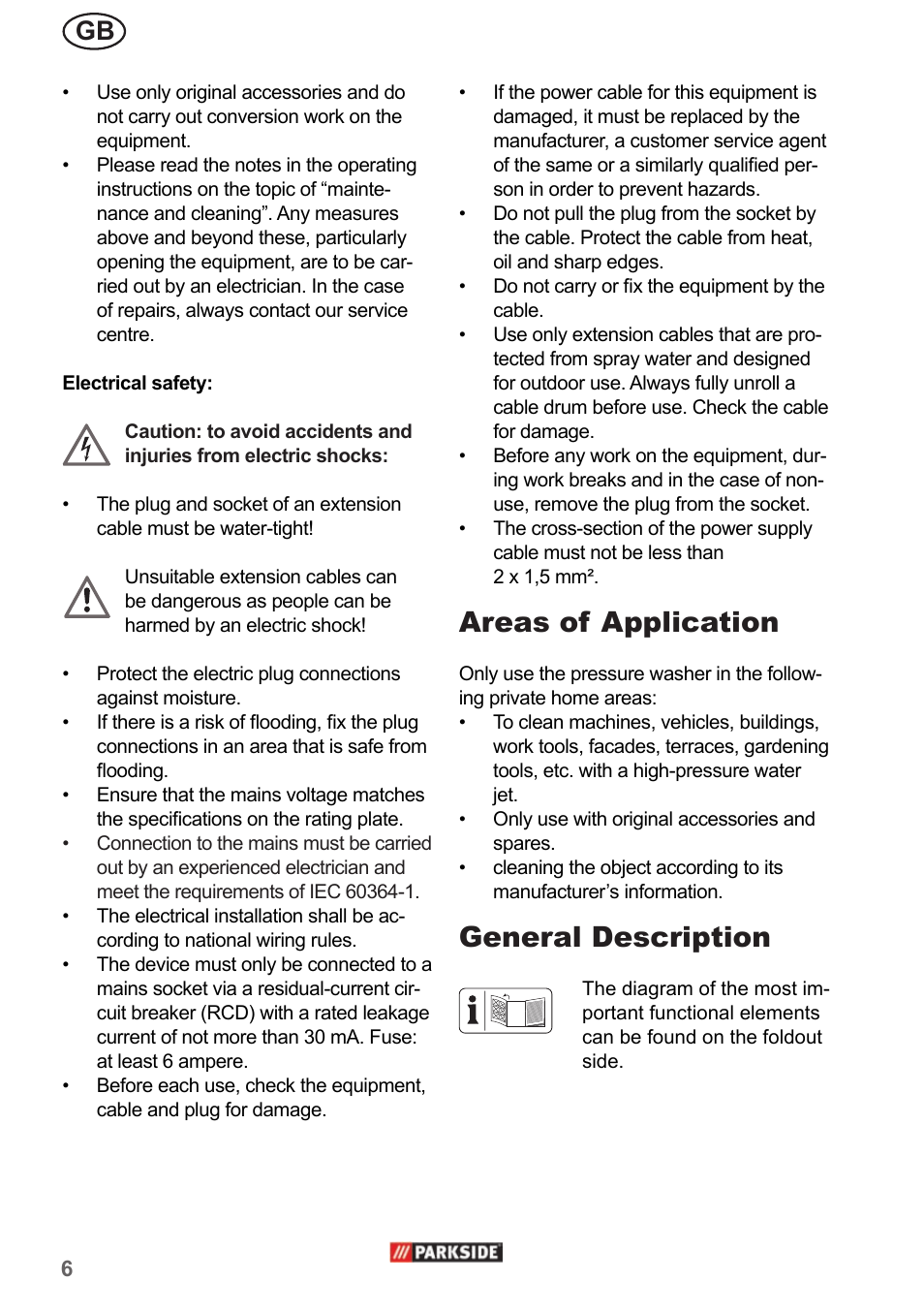 Areas of application, General description | Parkside PHD 150 A1 User Manual | Page 6 / 78