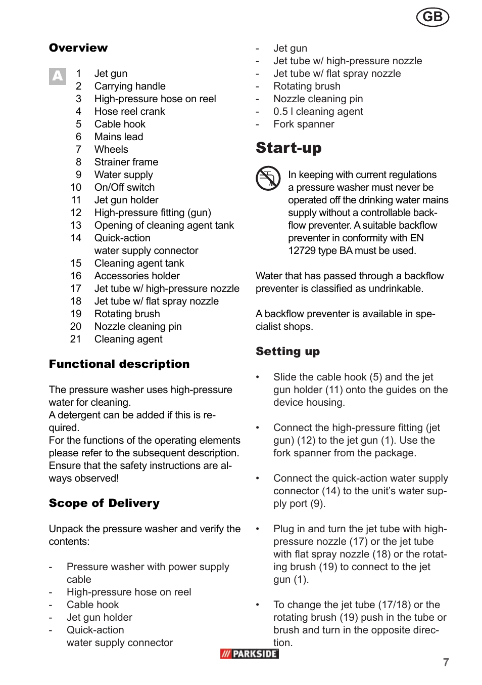 Start-up | Parkside PHD 150 A1 User Manual | Page 7 / 78