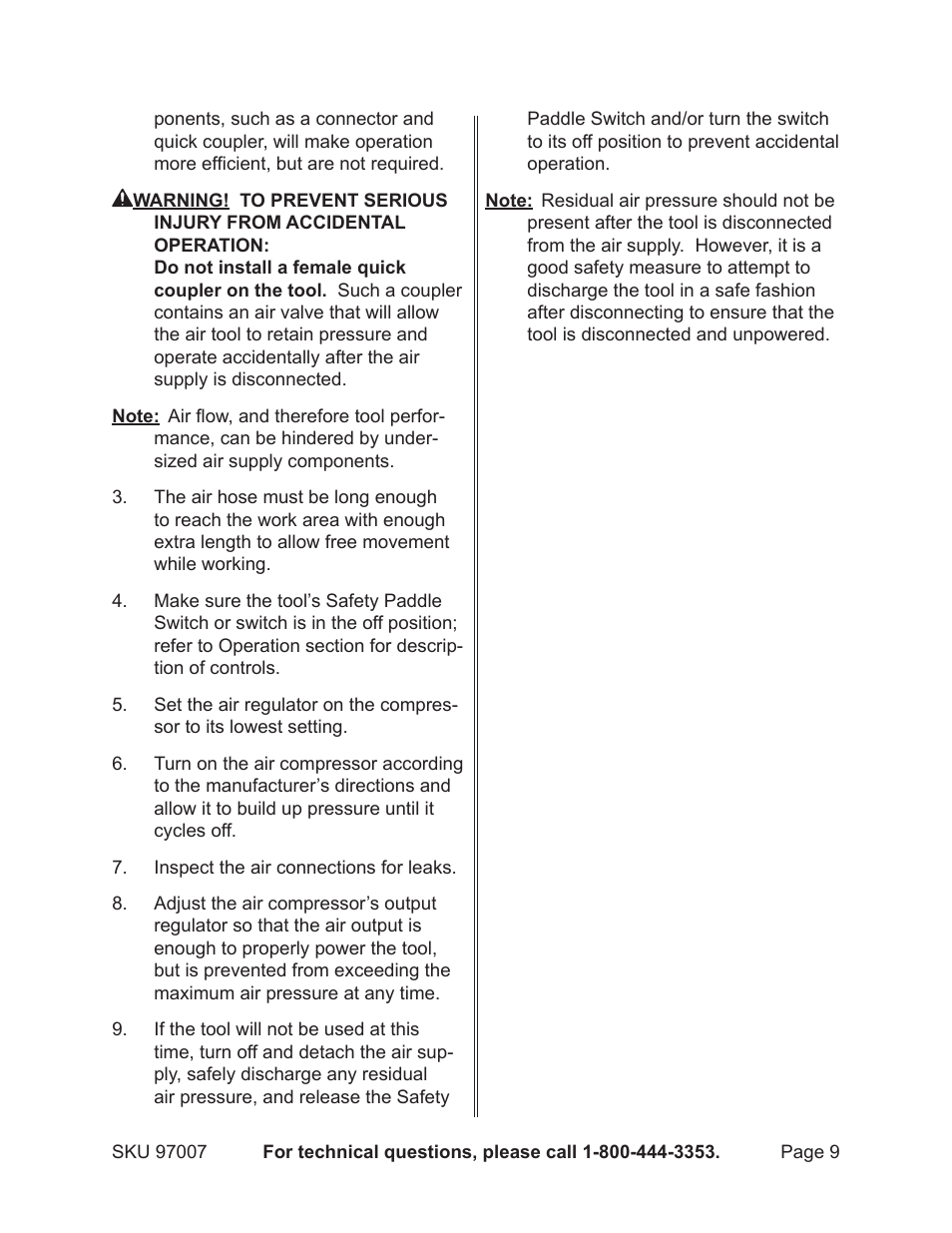 Harbor Freight Tools Model 97007 User Manual | Page 9 / 15