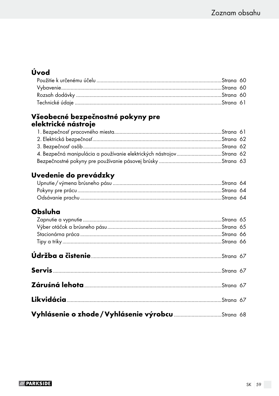 Parkside PBS 900 A1 User Manual | Page 59 / 79