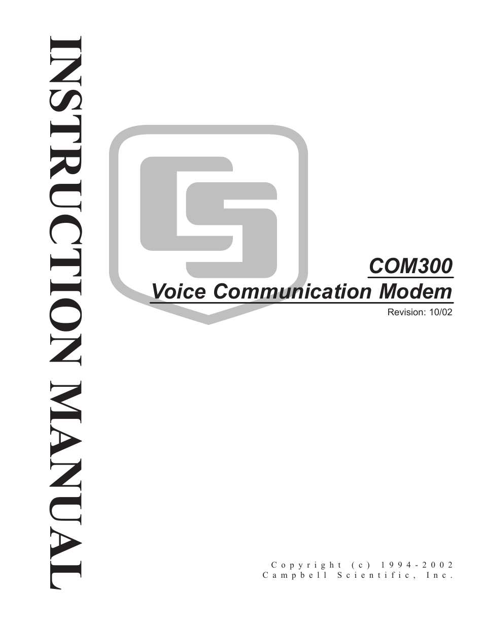 Campbell Scientific COM300 Voice Communication Modem User Manual | 40 pages