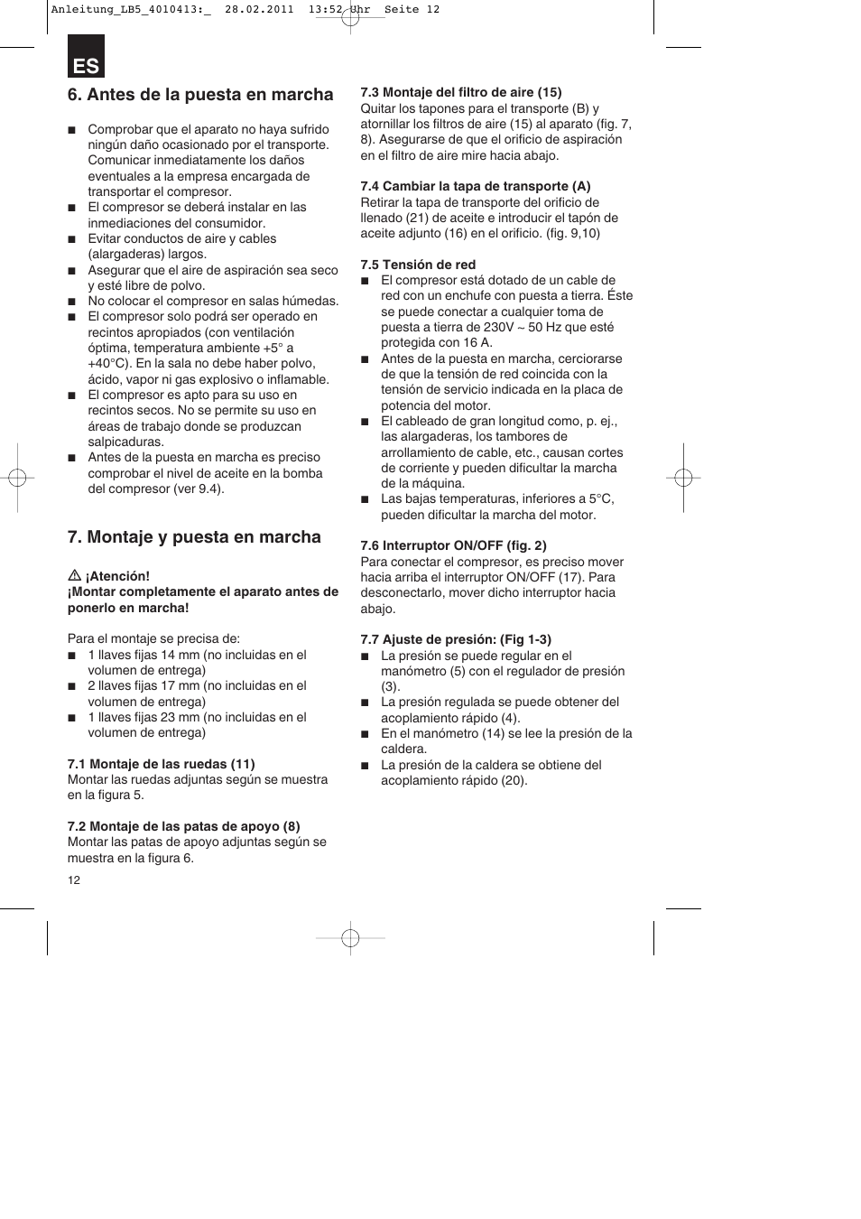 Antes de la puesta en marcha, Montaje y puesta en marcha | Parkside PKO 400 A1 User Manual | Page 12 / 72