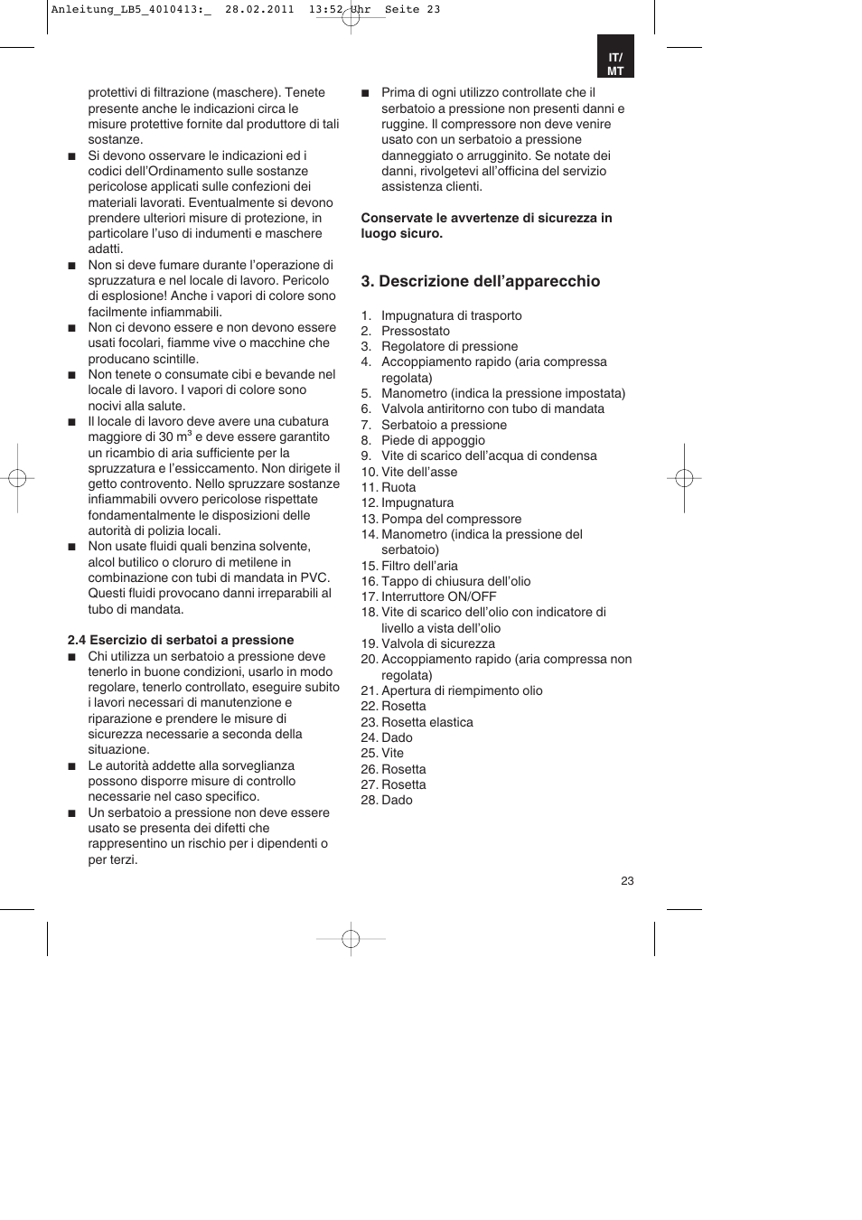 Descrizione dell’apparecchio | Parkside PKO 400 A1 User Manual | Page 23 / 72