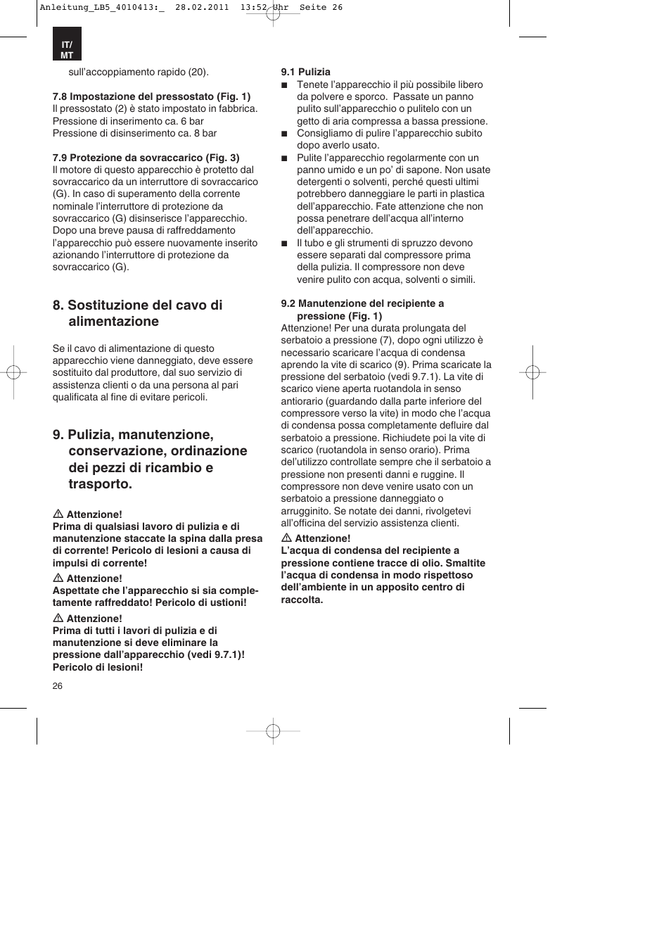 Sostituzione del cavo di alimentazione | Parkside PKO 400 A1 User Manual | Page 26 / 72