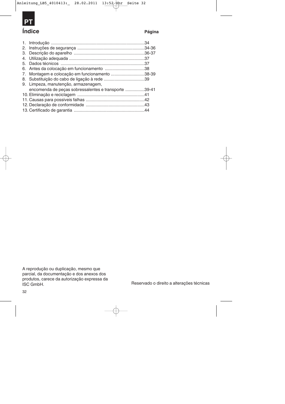 Índice | Parkside PKO 400 A1 User Manual | Page 32 / 72