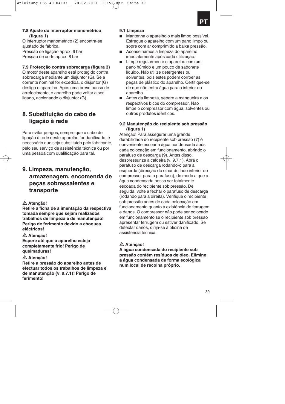 Substituição do cabo de ligação à rede | Parkside PKO 400 A1 User Manual | Page 39 / 72