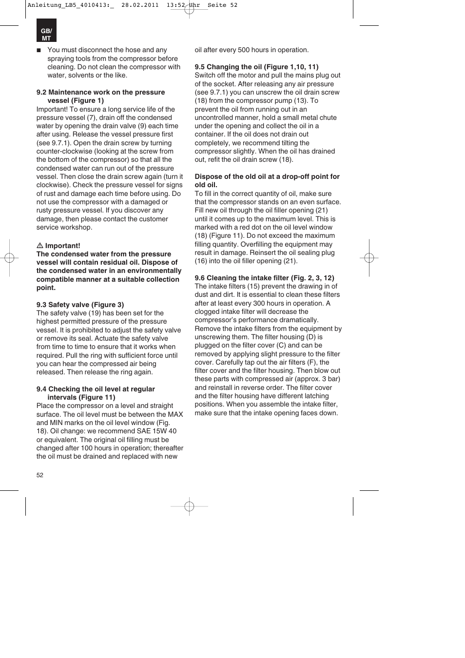 Parkside PKO 400 A1 User Manual | Page 52 / 72