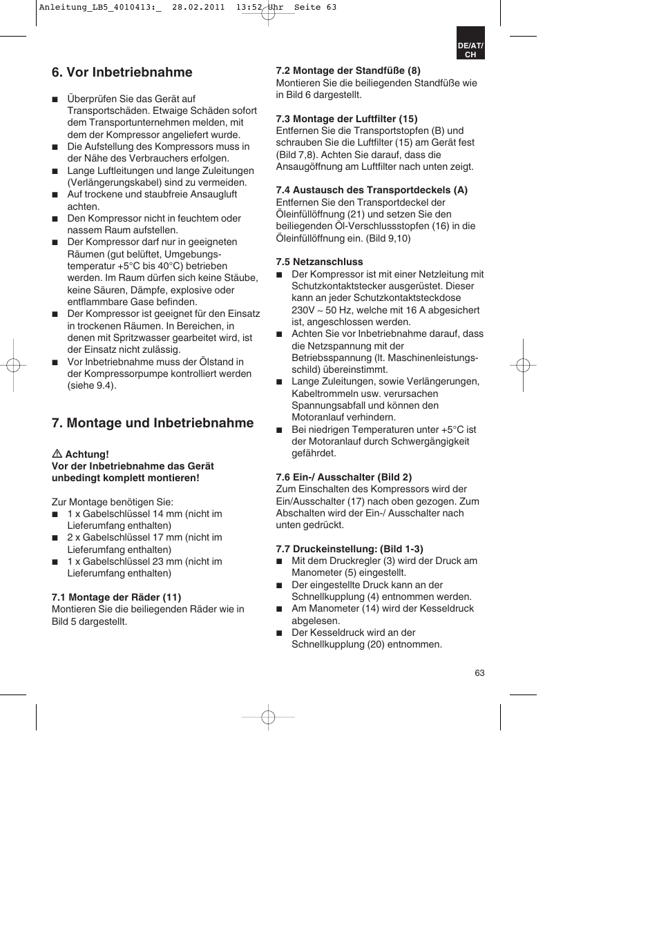 Vor inbetriebnahme, Montage und inbetriebnahme | Parkside PKO 400 A1 User Manual | Page 63 / 72