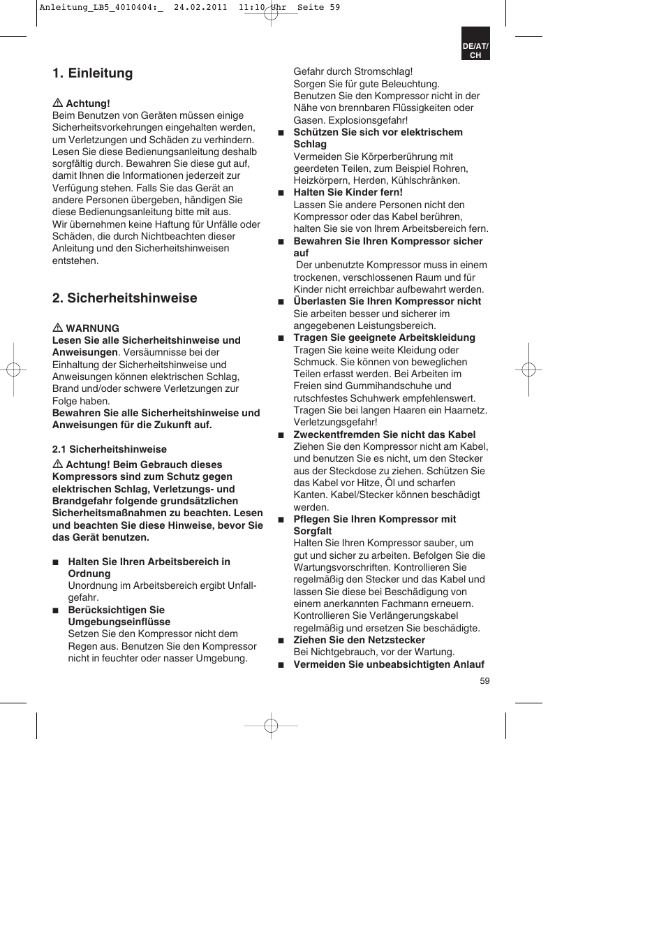 Einleitung, Sicherheitshinweise | Parkside PKO 270 B2 User Manual | Page 59 / 72