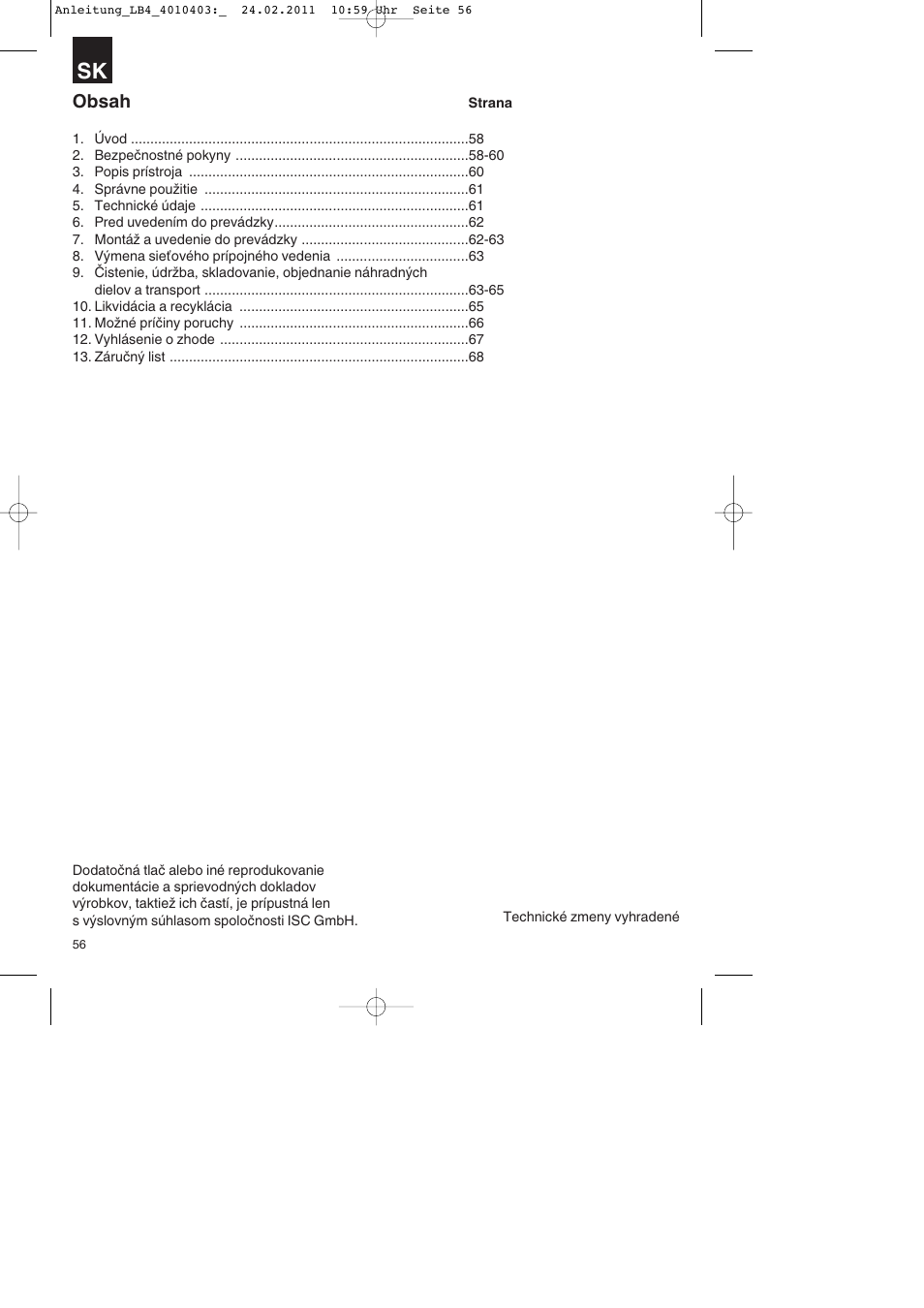 Parkside PKO 270 B2 User Manual | Page 56 / 96