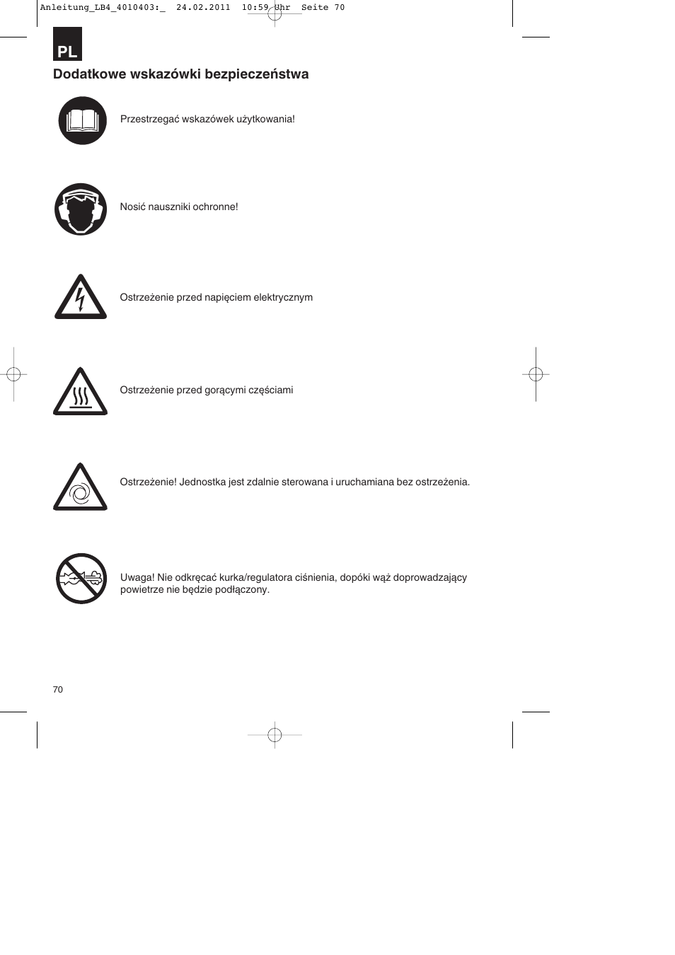 Parkside PKO 270 B2 User Manual | Page 70 / 96