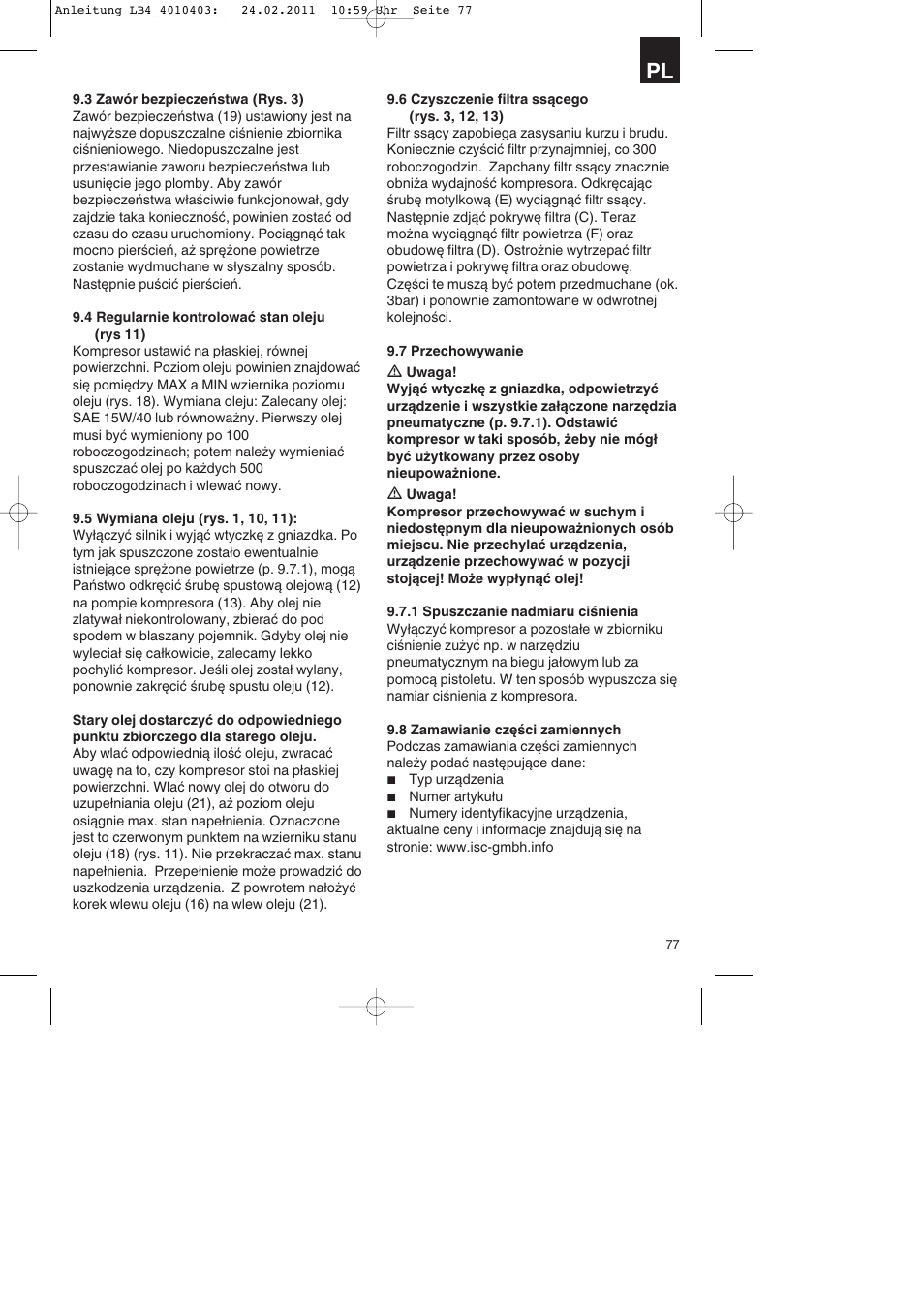 Parkside PKO 270 B2 User Manual | Page 77 / 96