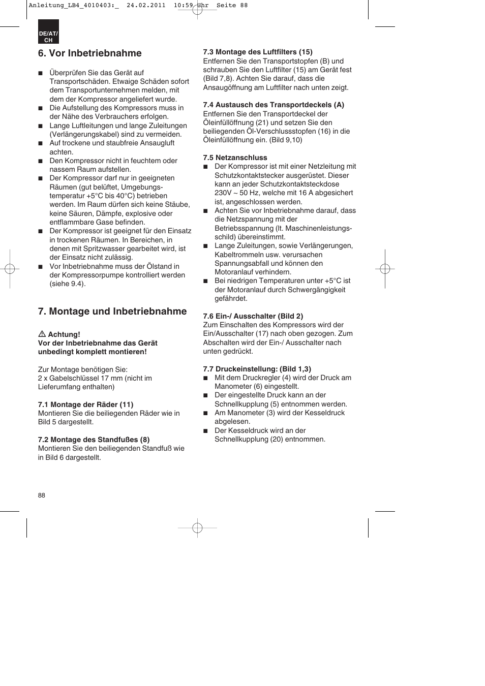 Vor inbetriebnahme, Montage und inbetriebnahme | Parkside PKO 270 B2 User Manual | Page 88 / 96
