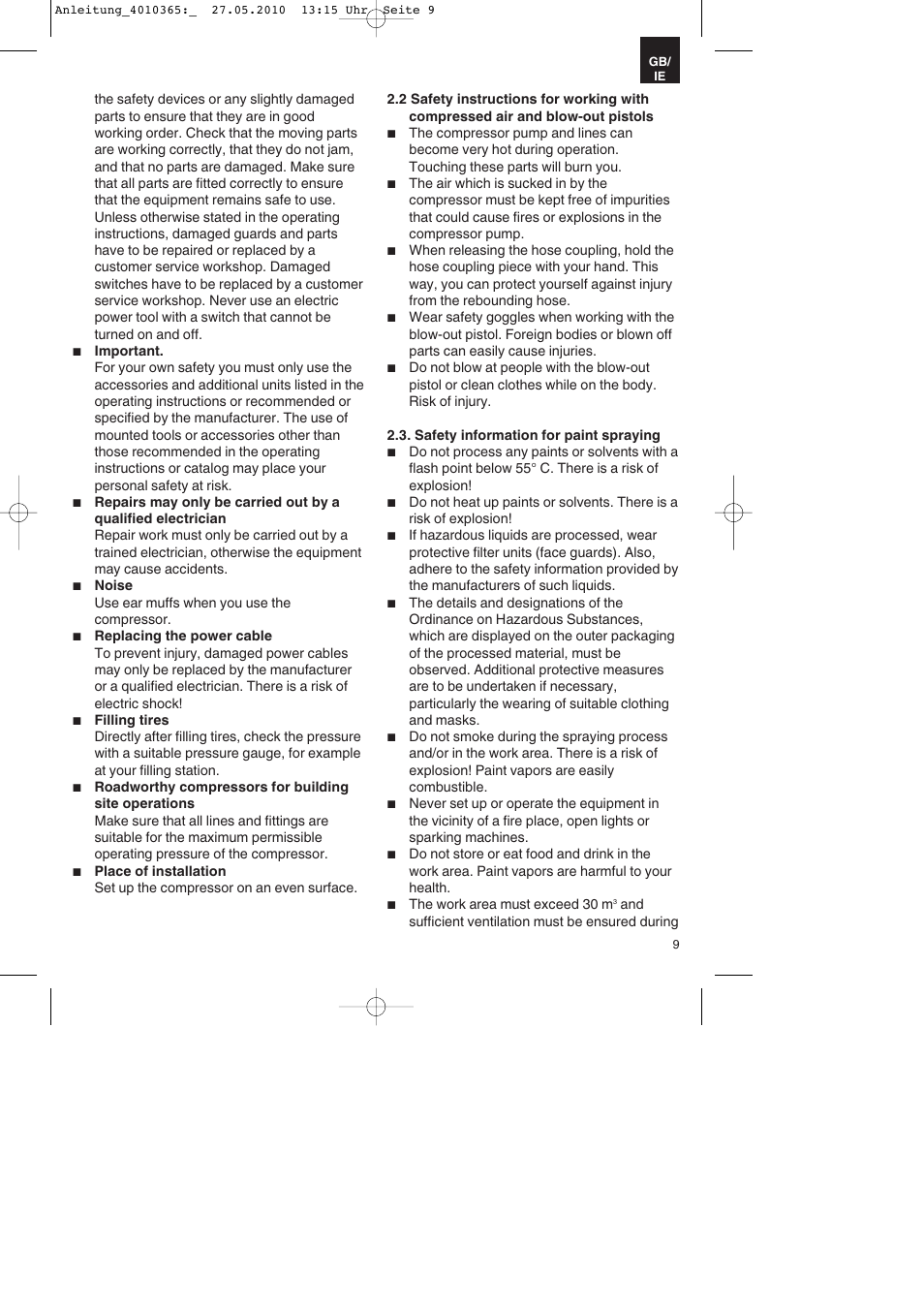 Parkside PKO 270 A1 User Manual | Page 9 / 20