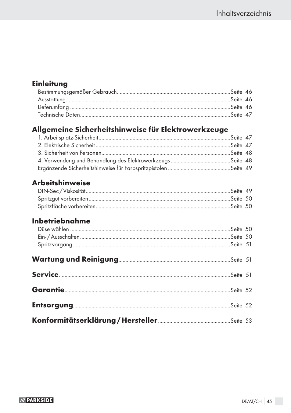 Parkside PFS 100 B2 User Manual | Page 45 / 54