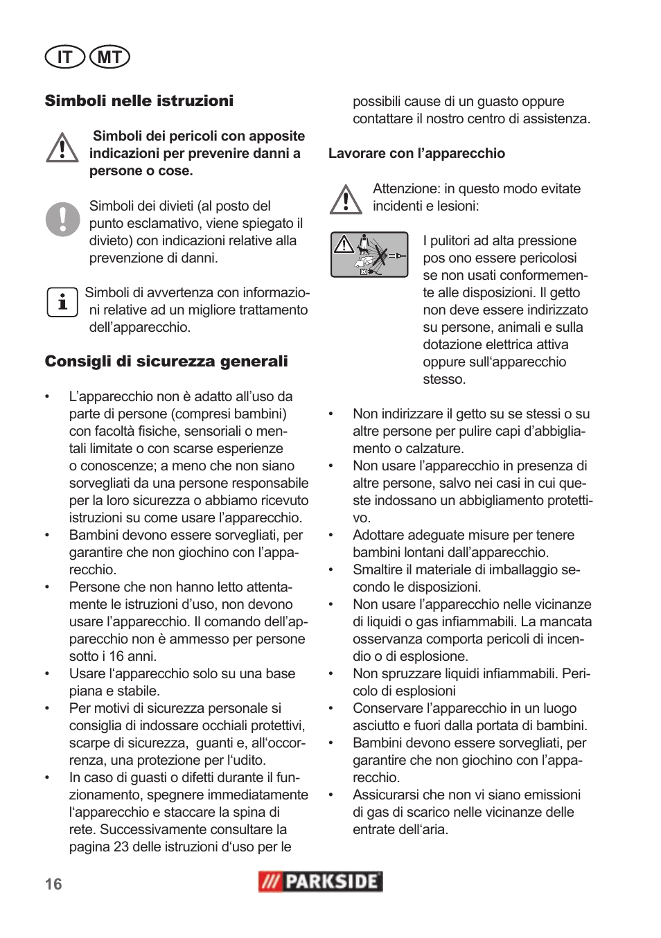 It mt | Parkside PHD 100 A1 User Manual | Page 16 / 58