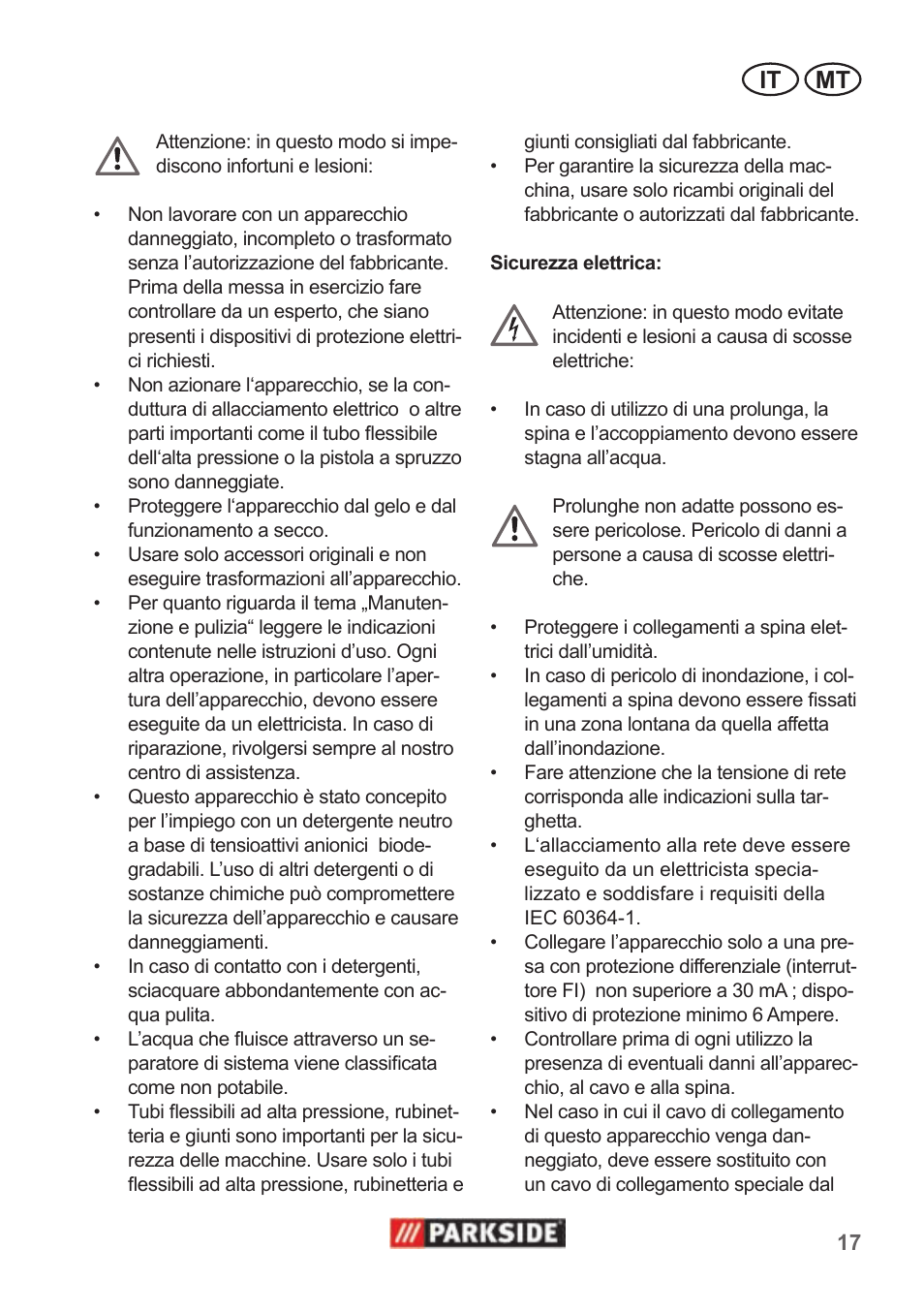 It mt | Parkside PHD 100 A1 User Manual | Page 17 / 58